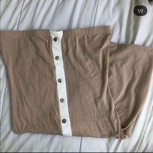 tan buttoned down body con dress